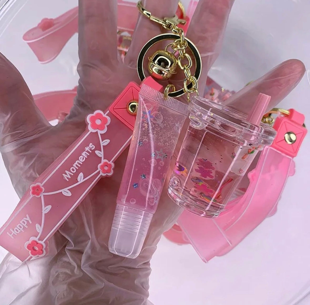 Glam Lips Gloss with key chain