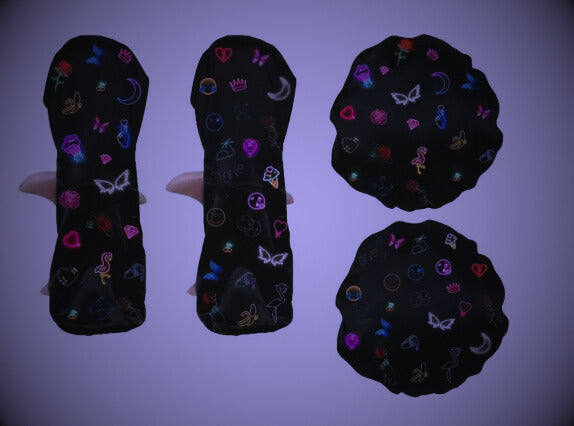 Neon emoji long silk bonnet