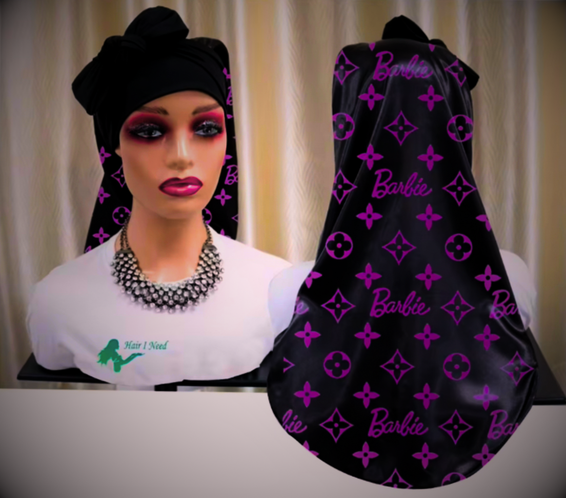 Long silk bonnet with tie