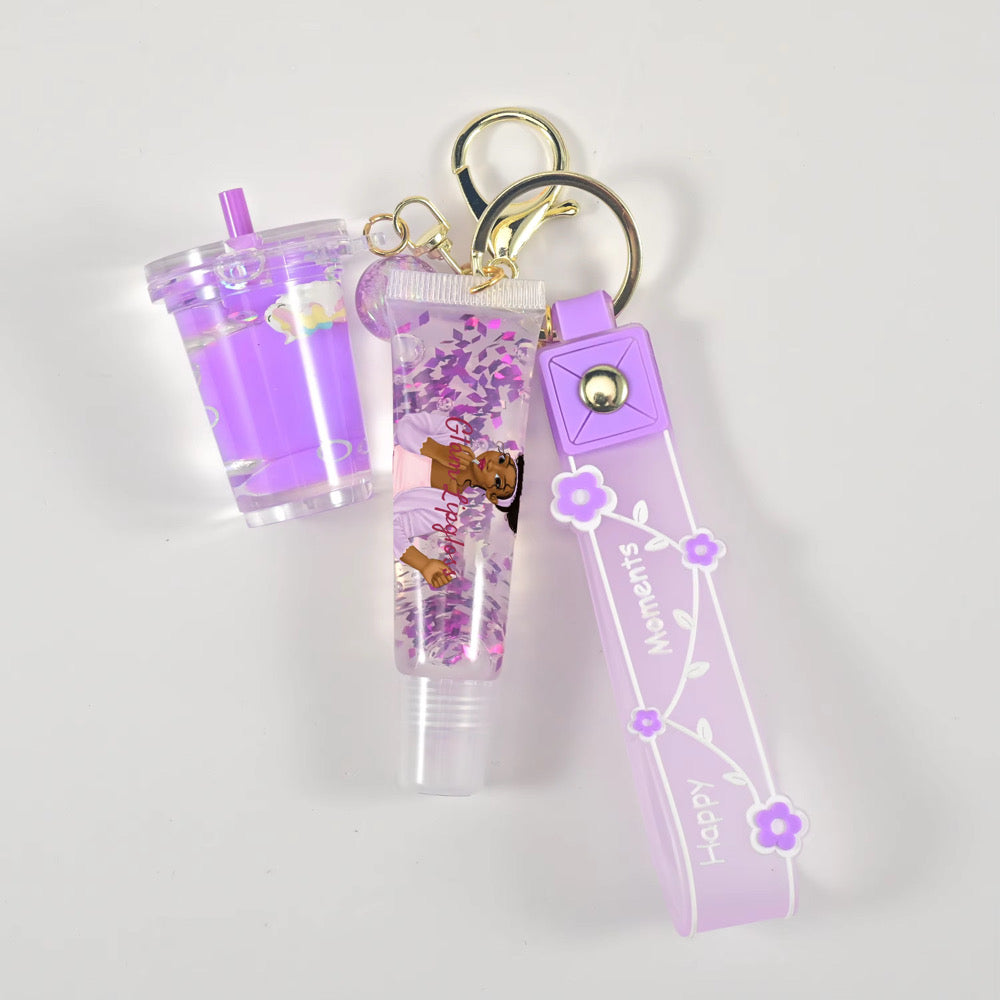 Glam Lips Gloss with key chain
