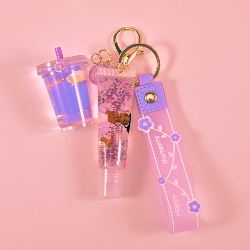 Glam Lips Gloss with key chain